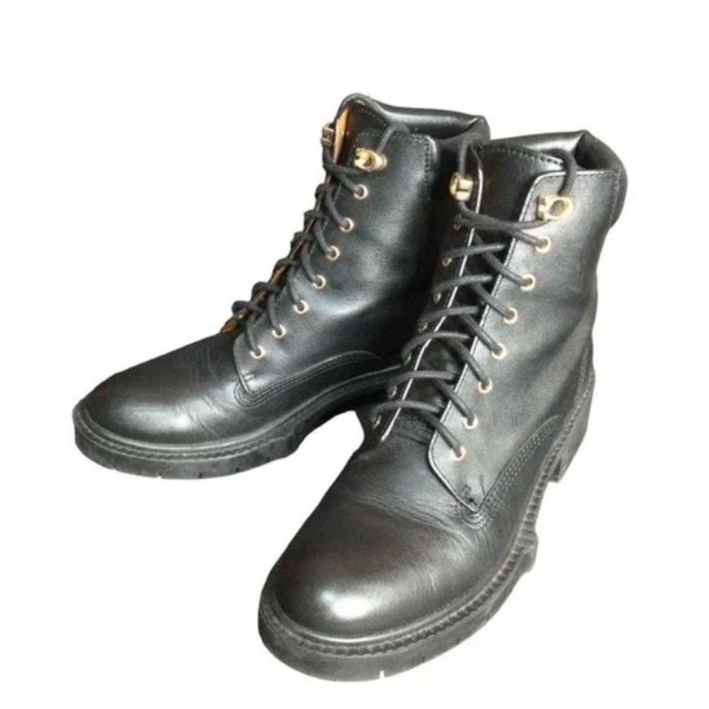 Women’s Leather Coach Combat Boots - Size 7